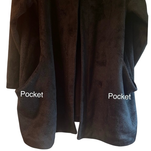 NWOT LOGO By Lori Goldstein Collarless Topper Coat With Pockets. Black. Size 2X - Picture 5 of 14